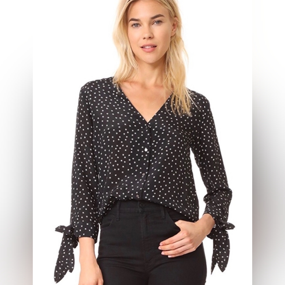 MADEWELL Star Print BLK CDC Blouse XS NWT
